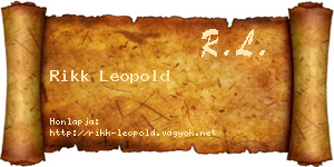 Rikk Leopold névjegykártya